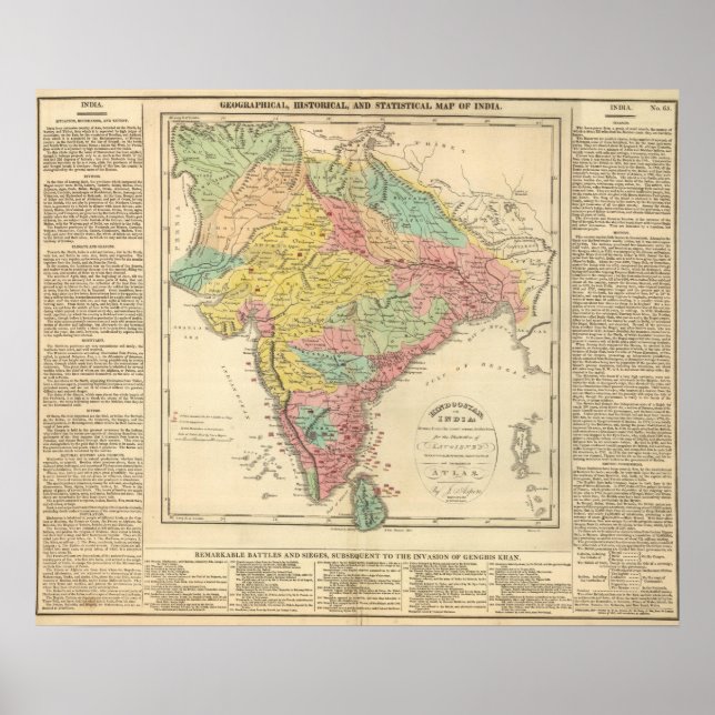 India Battles and Seiges Chonology Map Poster (Front)