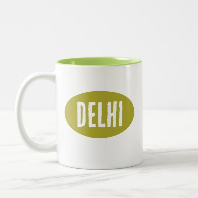India Beautiful Green Dehli Mug (Left)