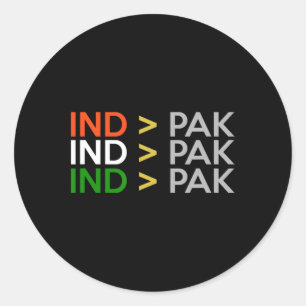 India Better Than Pakistan Indian Cricket Jersey  Classic Round Sticker