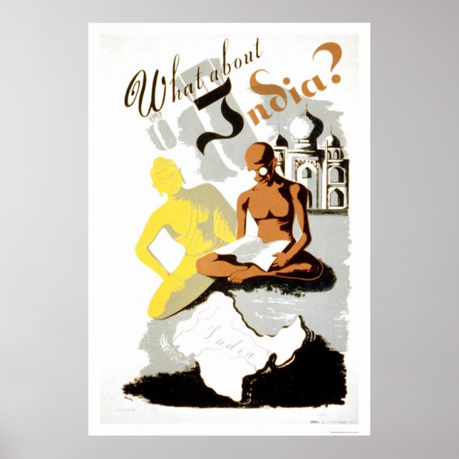 India Buddha Gandhi 1941 WPA Poster (Front)