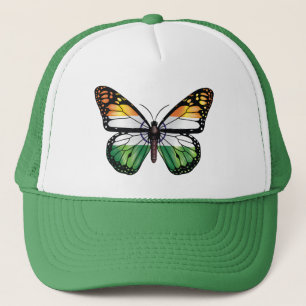 India butterfly monarch flag trucker hat