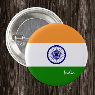 India button, patriotic Indian Flag fashion 1 Inch Round Button