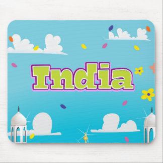 India Cartoon Travel print. Mouse Pad