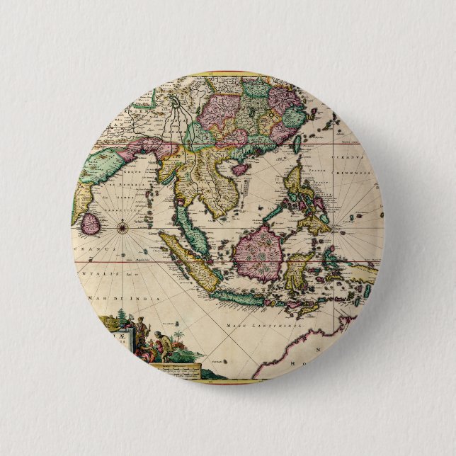 India & Ceylon to Australia 2 Inch Round Button (Front)