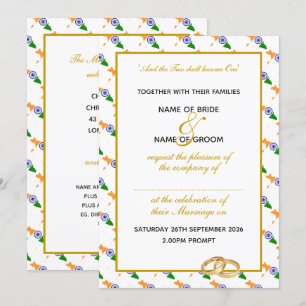 INDIA Christian Gold Script Celebration Wedding Invitation