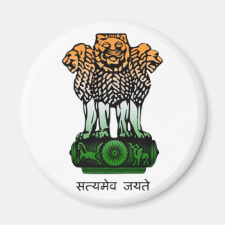 India Coat of Arms Flag Magnet
