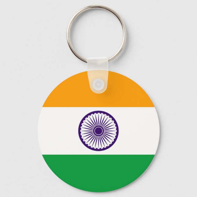 India country long flag nation symbol republic keychain (Front)