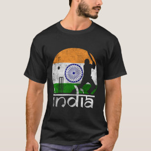 India Cricket Indian Flag Cricketer Men Women Kids T-Shirt