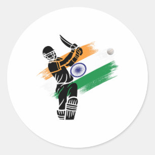 India Cricket Jersey Indian Cricket Squad Flag Of Classic Round Sticker