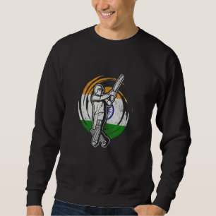 India Cricket Player Indian Flag Cricket Team Batt Sweatshirt