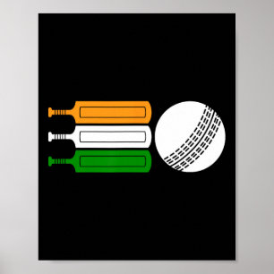 India Cricket Player Ll Indian Flag Cricket Team Poster