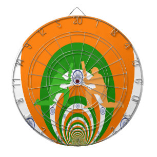 India Cricket Spirit: Abstract Design Dartboard