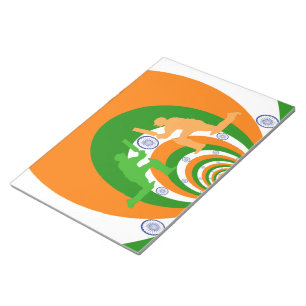 India Cricket Spirit: Abstract Design Notepad