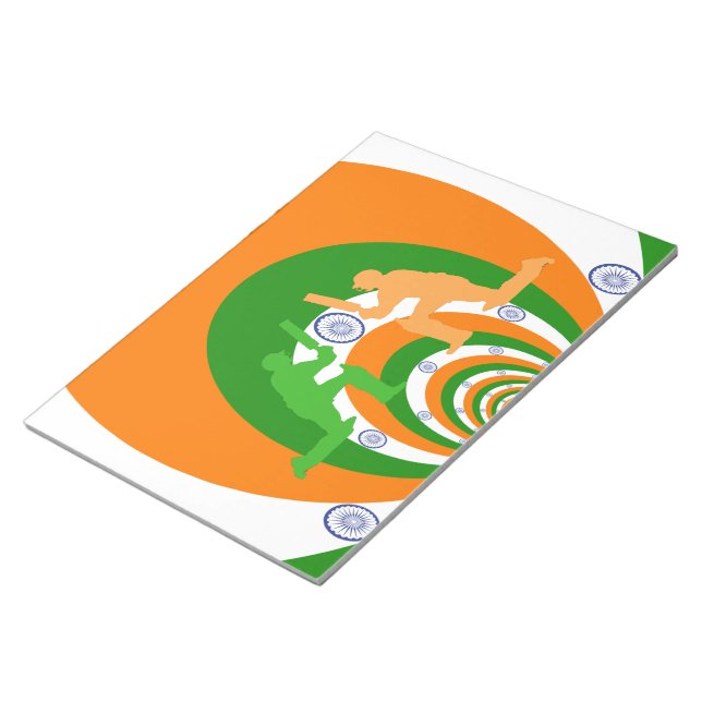 India Cricket Spirit: Abstract Design Notepad (Angled)