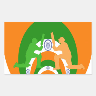 India Cricket Spirit Abstract Design Sticker