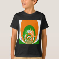 India Cricket Spirit Abstract Design