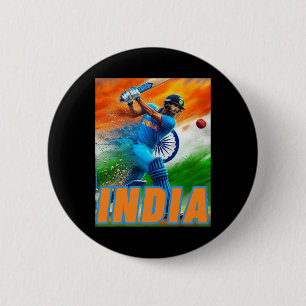 India Cricket Supporters Jersey - Indian Cricket F 2 Inch Round Button
