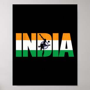 India Cricket T Shirt Indian National Fans Jersey  Poster
