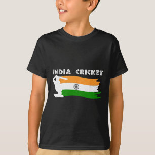 India Cricket With Indian Flag T-Shirt