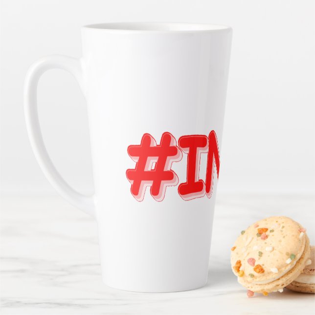 "#India" Cute Design. Buy Now Latte Mug (In Situ)