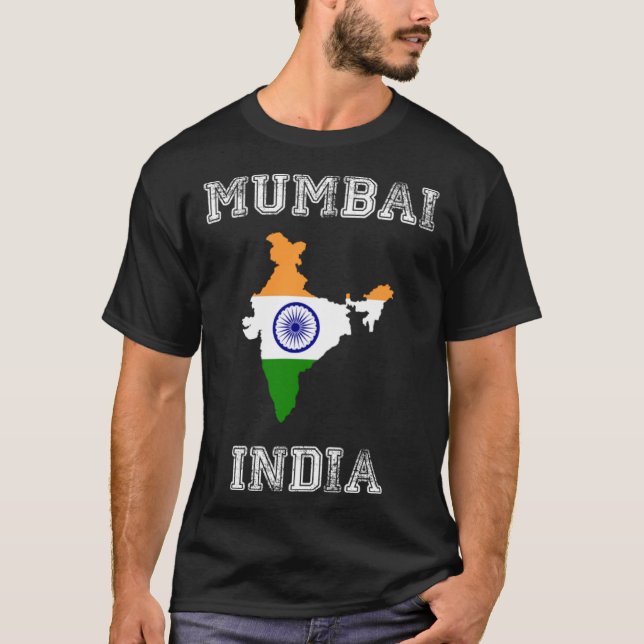India Distressed Flag Mumbai Pride T-Shirt (Front)