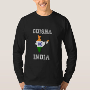 India Distressed Flag Odisha Pride T-Shirt