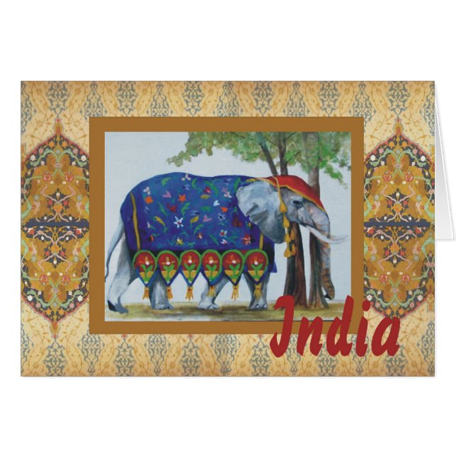 India Elephant card #1 (Front Horizontal)