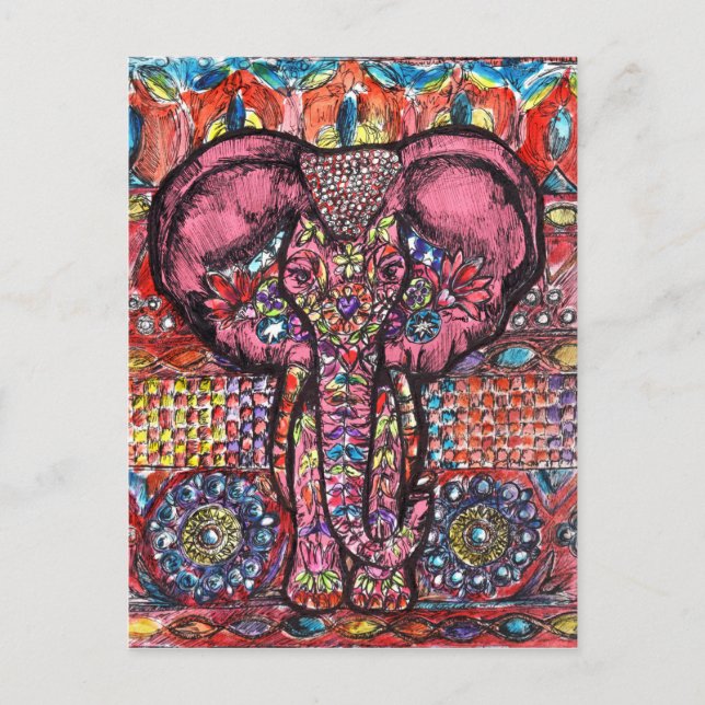 India Elephant Postcard (Front)