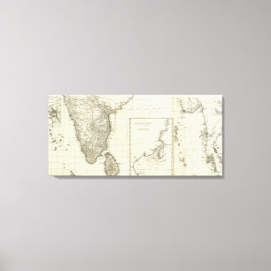 India Engraved Map Canvas Print