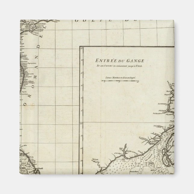 India Engraved Map Magnet (Front)