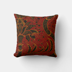 India, famous vintage pattern by William Morris, Throw Pillow