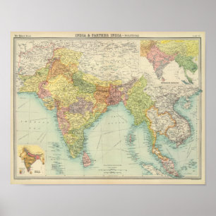 India & Farther India political Poster