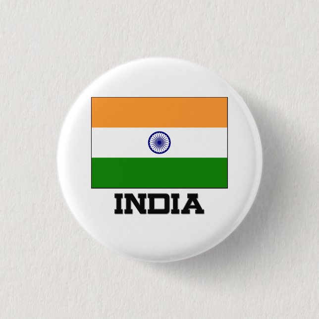 India Flag 1 Inch Round Button (Front)