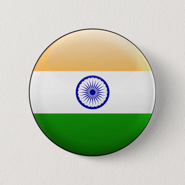 India Flag 2 Inch Round Button (Front)