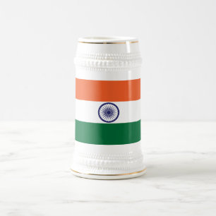 India Flag Beer Stein