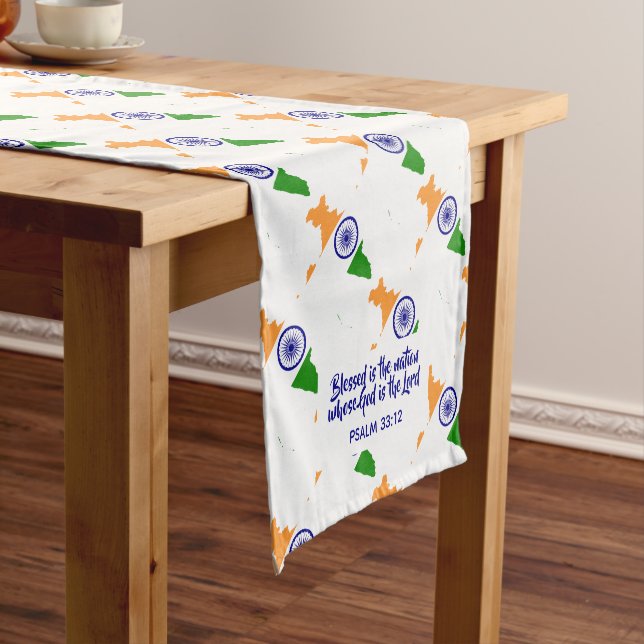 INDIA FLAG Blessed Short Table Runner (In Situ)