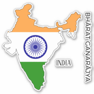 India Flag Charming Patriotic Map