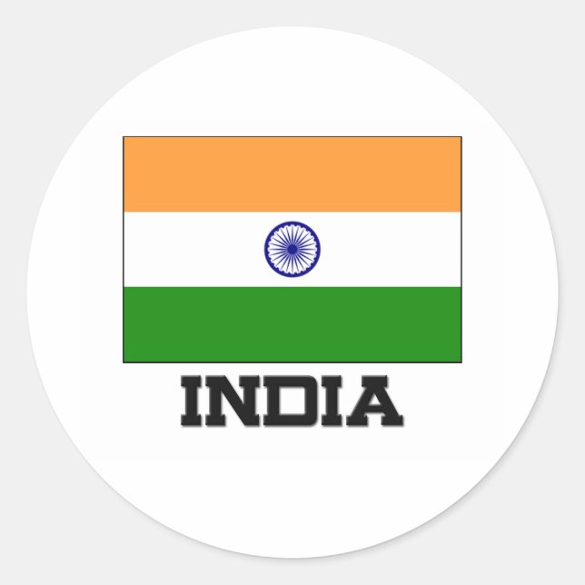 India Flag Classic Round Sticker (Front)