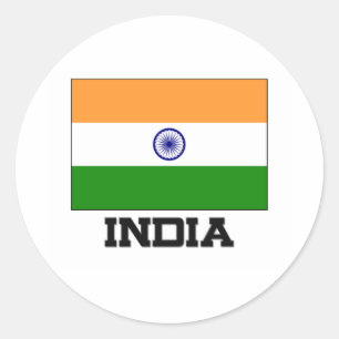 India Flag Classic Round Sticker