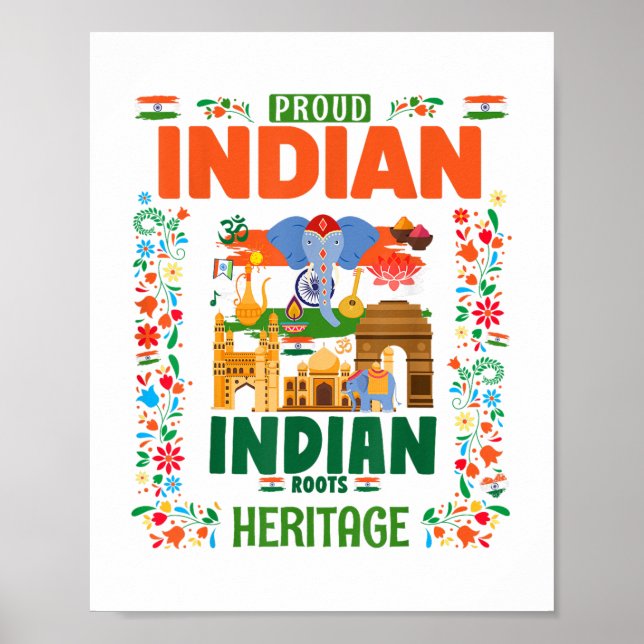 India Flag Costume Outfit Idea For Kids &amp; Indi Poster (Front)