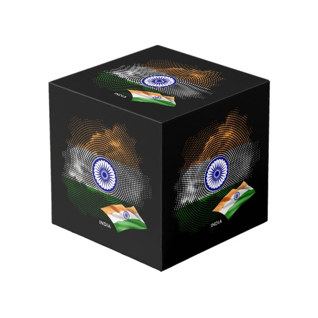 India flag cube (Front Angled)