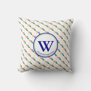 INDIA FLAG Custom Monogram Add Your Name Patriotic Throw Pillow