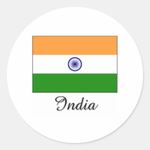 India Flag Design Classic Round Sticker