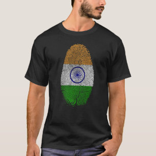 India Flag Fingerprint It Is In My Dna  For Indian T-Shirt