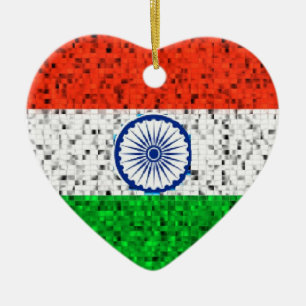 India Flag glitter ornament