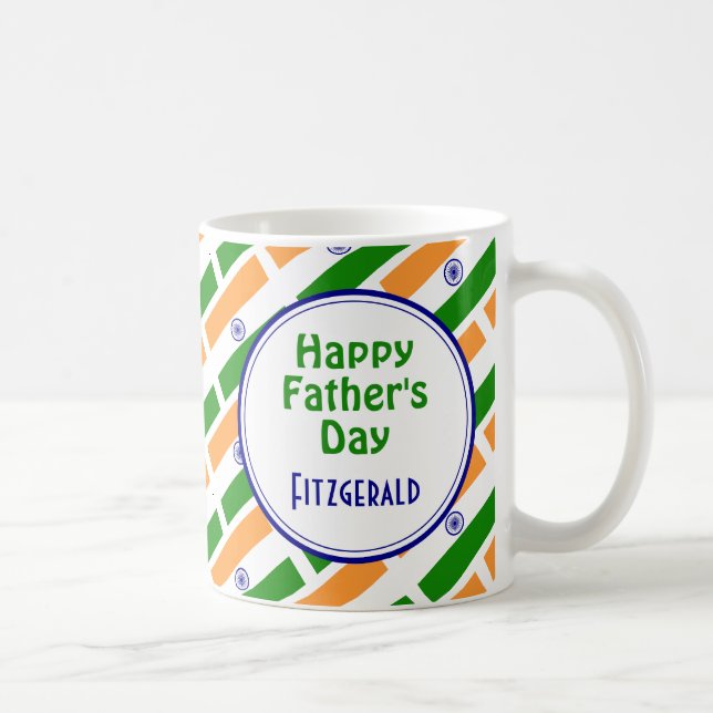 INDIA FLAG Happy Father's Day Customized Scripture Coffee Mug (Right)