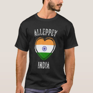 India Flag Heart Alleppey City T-Shirt