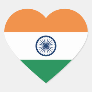 India Flag Heart Sticker