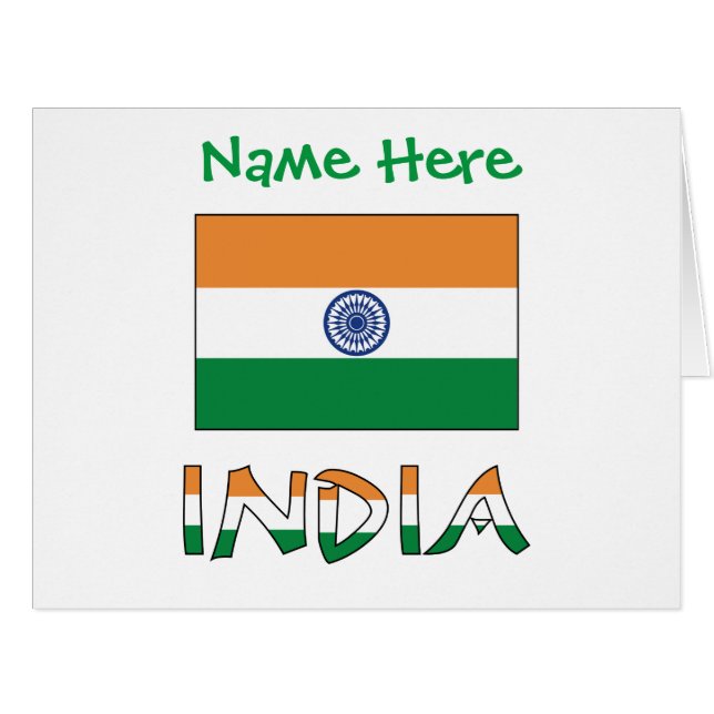 India Flag Heritage Personalized  (Front Horizontal)