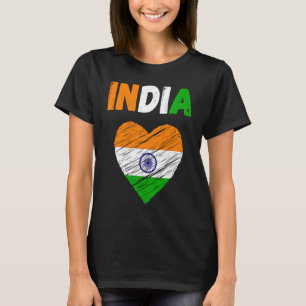 India Flag Holiday India Heart Indian Flag T-Shirt